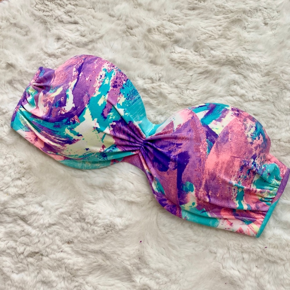 Colorful Abstract Women's Bandeau Bikini Top